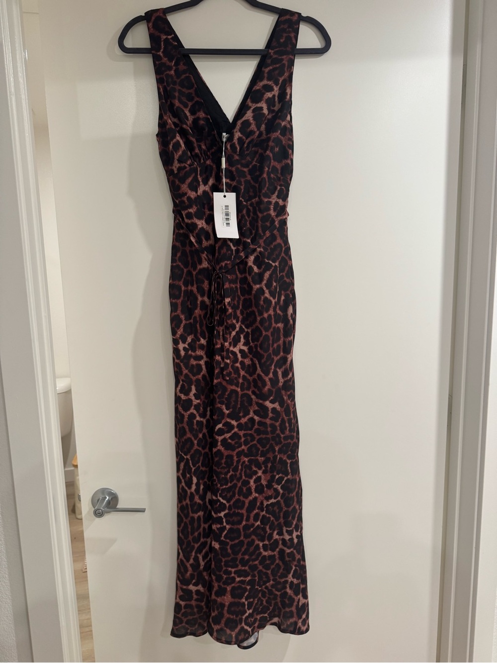 Beginning Boutique Brown and Black Leopard Print Maxi Dress